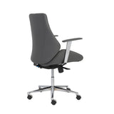 Bergen Low Back Office Chair in Gray with Chromed Steel Base