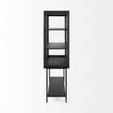 Mercana Arelius Cabinet Dark Brown Wood | Black Metal