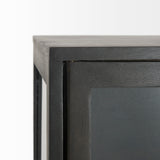 Mercana Arelius Cabinet Dark Brown Wood | Black Metal