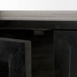 Mercana Arelius Cabinet Dark Brown Wood | Black Metal