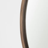 Mercana Gambit Wall Mirror Light Brown Wood | 46" Round