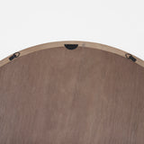 Mercana Gambit Wall Mirror Light Brown Wood | 46" Round