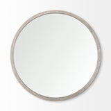 Mercana Gambit Wall Mirror Gray Wash Wood | 46" Round