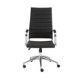 Axel High Back Office Chair in Black with Aluminum Base