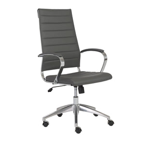 Axel High Back Office Chair in Gray with Aluminum Base