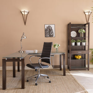 Axel High Back Office Chair in Gray with Aluminum Base