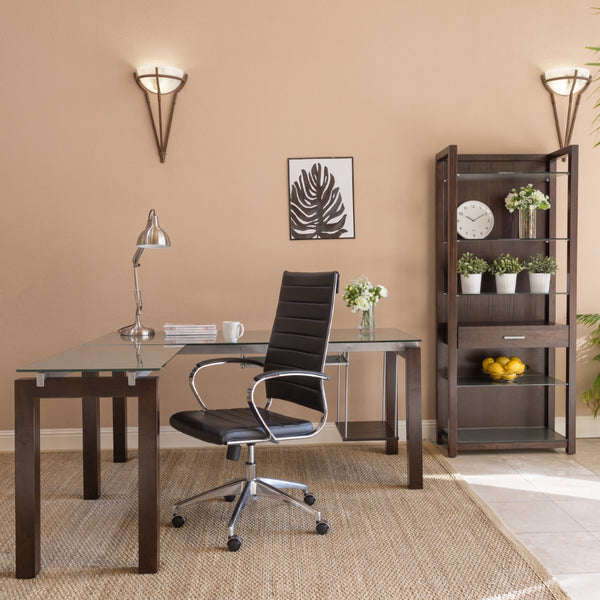 Axel High Back Office Chair in Gray with Aluminum Base