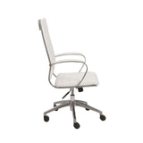 Axel High Back Office Chair in White with Aluminum Base