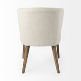 Mercana Niles Dining Chair Cream Fabric | Medium Brown Wood