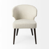 Mercana Niles Dining Chair Cream Fabric | Dark Brown Wood