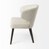 Mercana Niles Dining Chair Cream Fabric | Dark Brown Wood