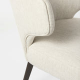 Mercana Niles Dining Chair Cream Fabric | Dark Brown Wood