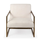 Mercana Armelle Accent Chair Cream Fabric | Gold Metal