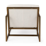 Mercana Armelle Accent Chair Cream Fabric | Gold Metal