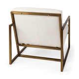 Mercana Armelle Accent Chair Cream Fabric | Gold Metal