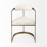 Mercana Hollyfield Dining Chair Cream Fabric | Gold Metal