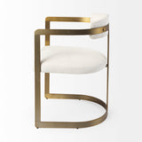 Mercana Hollyfield Dining Chair Cream Fabric | Gold Metal