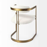 Mercana Hollyfield Dining Chair Cream Fabric | Gold Metal