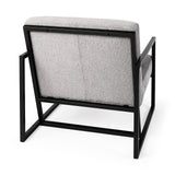 Mercana Armelle Accent Chair Gray Fabric | Black Metal