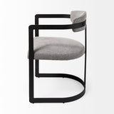 Mercana Hollyfield Dining Chair Gray Fabric | Black Metal