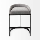 Mercana Hollyfield Bar/Counter Stool Gray Fabric | Gray Metal | Counter