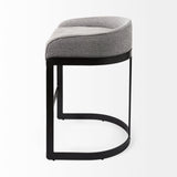 Mercana Hollyfield Bar/Counter Stool Gray Fabric | Gray Metal | Counter