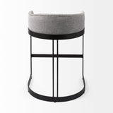 Mercana Hollyfield Bar/Counter Stool Gray Fabric | Gray Metal | Counter