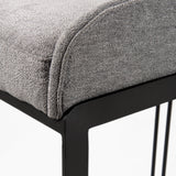 Mercana Hollyfield Bar/Counter Stool Gray Fabric | Gray Metal | Counter