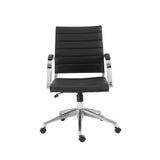 Axel Low Back Office Chair in Black with Aluminum Base