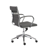 Axel Low Back Office Chair in Gray with Aluminum Base