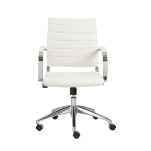 Axel Low Back Office Chair in White with Aluminum Base