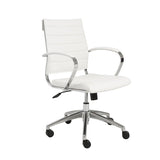 Axel Low Back Office Chair in White with Aluminum Base