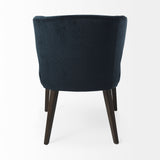 Mercana Niles Dining Chair Navy Blue Fabric | Dark Brown Wood