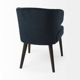 Mercana Niles Dining Chair Navy Blue Fabric | Dark Brown Wood