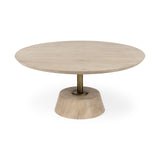 Mercana Maxwell Coffee Table Light Brown Wood | Gold Metal