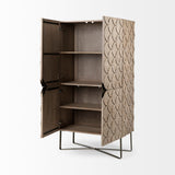 Mercana Excelsior Cabinet Brown Wood | Gold Metal