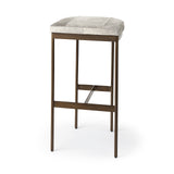 Mercana Millie Bar/Counter Stool Gray Hair-On-Hide | Gold Metal | Bar