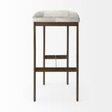 Mercana Millie Bar/Counter Stool Gray Hair-On-Hide | Gold Metal | Bar