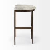 Mercana Millie Bar/Counter Stool Gray Hair-On-Hide | Gold Metal | Bar