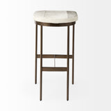 Mercana Millie Bar/Counter Stool Gray Hair-On-Hide | Gold Metal | Bar