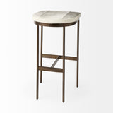 Mercana Millie Bar/Counter Stool Gray Hair-On-Hide | Gold Metal | Bar