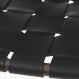 Mercana Clarissa Bar/Counter Stool Black Leather | Nickel Metal | Counter