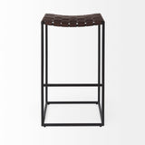 Mercana Clarissa Bar/Counter Stool Brown Leather | Black Metal | Bar