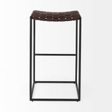 Mercana Clarissa Bar/Counter Stool Brown Leather | Black Metal | Bar