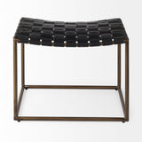 Mercana Clarissa Bench Black Leather | Gold Metal