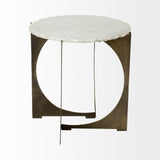 Mercana Reinhold End/Side Table Marble Top | Gold Metal