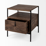 Mercana Glenn End/Side Table Brown Wood | Black Metal