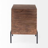 Mercana Arelius End/Side Table Medium Brown Wood | Black Metal
