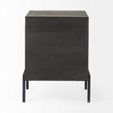 Mercana Arelius End/Side Table Dark Brown Wood | Black Metal