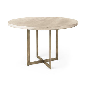 Mercana Faye Round Dining Table Light Brown Wood | Round